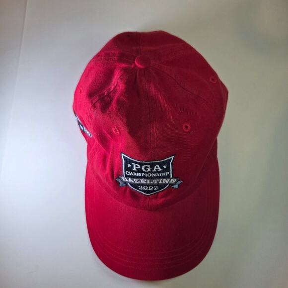 2002 PGA Championship Hazeltine 84th Golf Hat Red Adjustable Strapback Cap - Picture 2 of 11